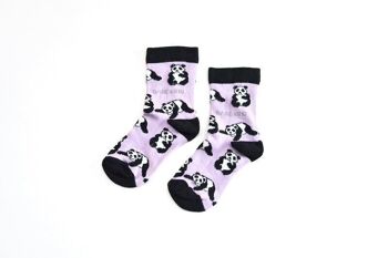 Chaussettes Panda | Chaussettes en bambou pour enfants | Chaussettes lilas | Chaussettes Asie 1