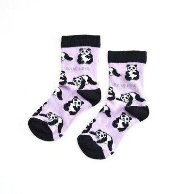 Panda-Socken | Kinder Bambussocken | Lila Socken | Asien-Socken