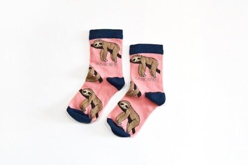 Sloth Socks | Kids Bamboo Socks | Salmon Socks