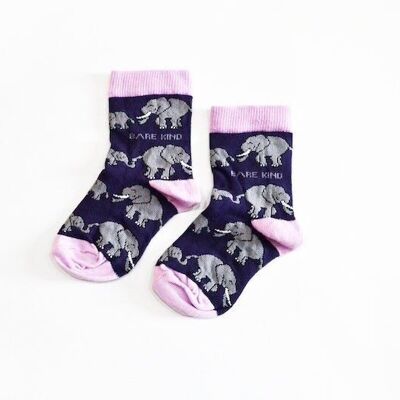 Elephant Socks | Child Bamboo Socks | Purple Socks