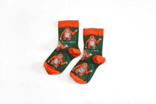 Orangutan Socks | Child Bamboo Socks | Green Socks