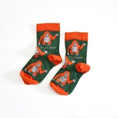 Orangutan Socks | Child Bamboo Socks | Green Socks