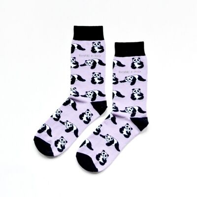 Panda-Socken | Bambussocken | Lila Socken | Asien-Socken