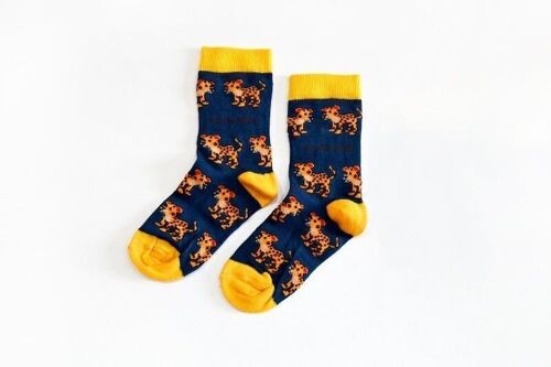 Leopard Socks | Child Bamboo Socks | Navy Socks