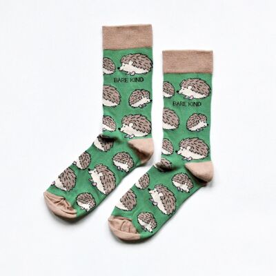 Hedgehog Socks | Bamboo Socks | Green Socks | UK Socks