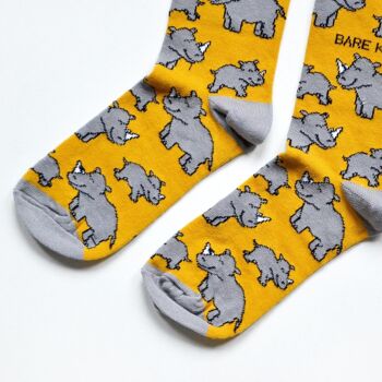 Chaussettes rhinocéros | Chaussettes en bambou | Chaussettes Jaune Moutarde 3