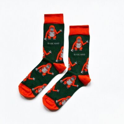 Orang-Utan-Socken | Bambussocken | Grüne Socken | Borneo-Socken