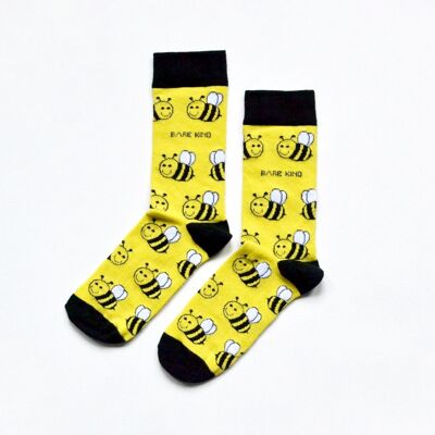 Chaussettes d’abeille | Chaussettes en bambou | Chaussettes jaunes | Chaussettes Prairie