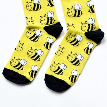 Chaussettes d’abeille | Chaussettes en bambou | Chaussettes jaunes | Chaussettes Prairie 3