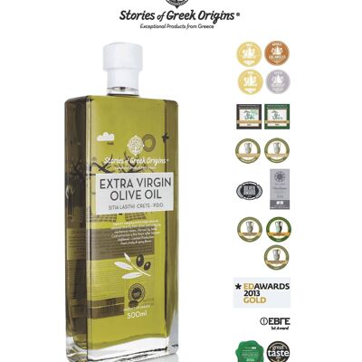 Geschichten griechischer Ursprünge Premium-Olivenöl extra vergine Mehrfach ausgezeichnet