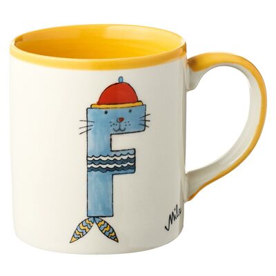 Taza con letras Hey "F" - vajilla infantil