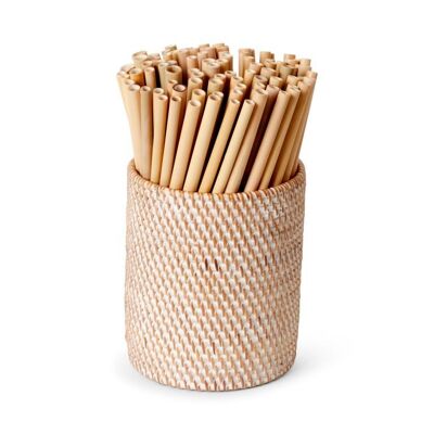 Lot of 100 bamboo straws personalized by laser - mix of diameters