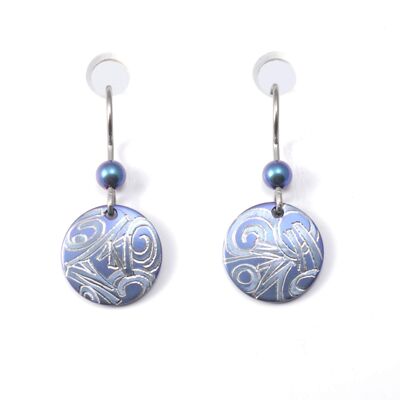 Titanium earrings Blue. Very light and absolutely allergy free! Available in 5 colours. Handmade in France. TT688 BL