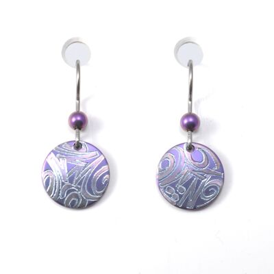 Titanium earrings. Violet. Very light and absolutely allergy free! Available in 5 colours. Handmade in France. TT688 PA