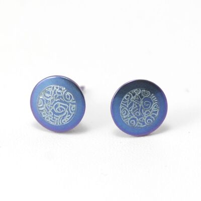 Titanium earrings. Blue. Very light and absolutely allergy free! Available in 5 colours. Handmade in France. TT696 BL