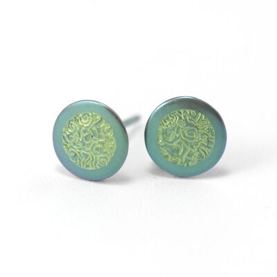 Pendientes de titanio. Verde. ¡Muy ligero y absolutamente libre de alergias! Disponible en 5 colores. Hecho a mano en Francia. TT696 GR