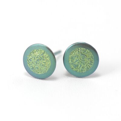 Titanium earrings . Green. Very light and absolutely allergy free! Available in 5 colours. Handmade in France. TT696 GRO