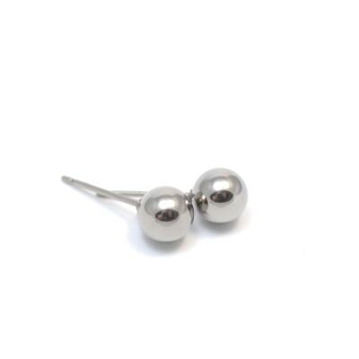 Titanium ball earring, very light and absolutely allergy free! Gray. Available in 5 colours. Handmade in France. TT266L GRI