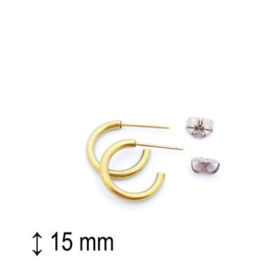 Small Titanium Creole earrings, very light and absolutely allergy free! Yellow. Available in 5 colours. Handmade in France. TT703S GE