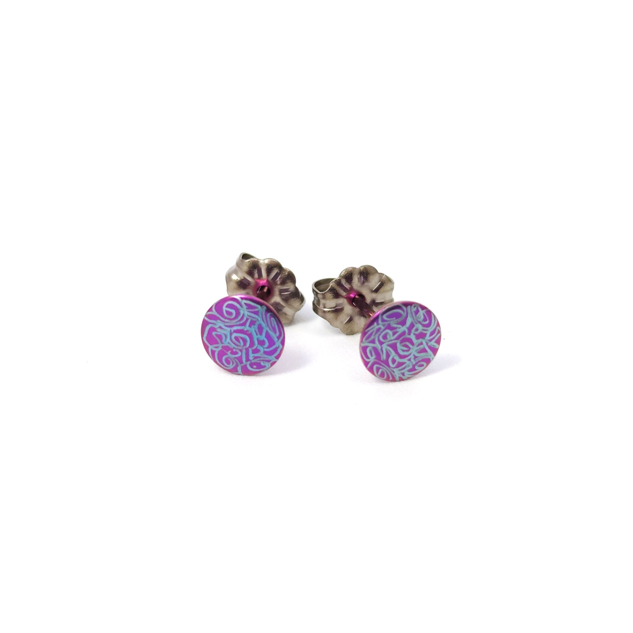 Buy wholesale Small Titanium earrings. Violet. Very light and