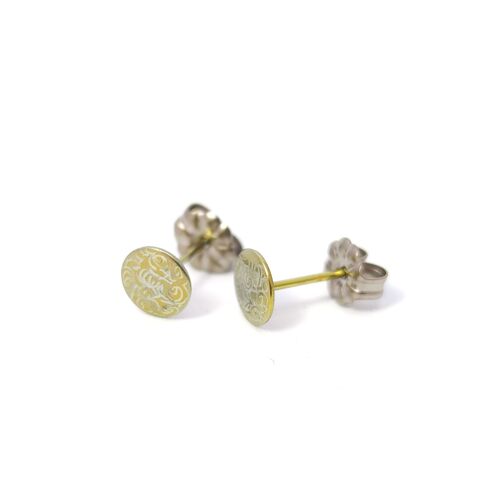 Small Titanium earrings. Yellow.Very light and absolutely allergy free! Available in 5 colours. Handmade in France. TT494r GE