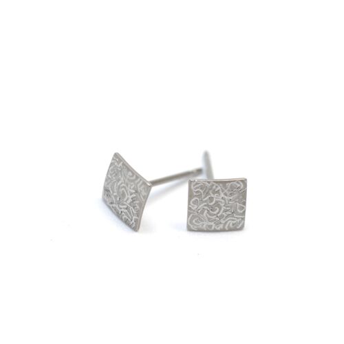 Small Titanium square earrings.  Gray . Very light and absolutely allergy free! Available in 5 colours. Handmade in France. TT494v GRI