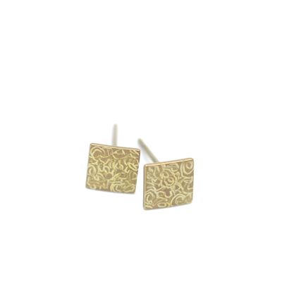 Small Titanium square earrings. Yellow. Very light and absolutely allergy free! Available in 5 colours. Handmade in France. TT494v GE
