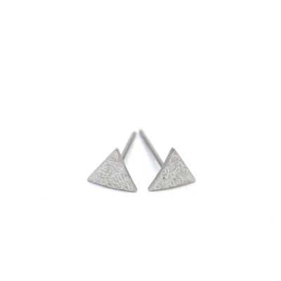 Small Titanium triangle earrings.  Gray .Very light and absolutely allergy free! Available in 5 colours. Handmade in France. TT494d GRI