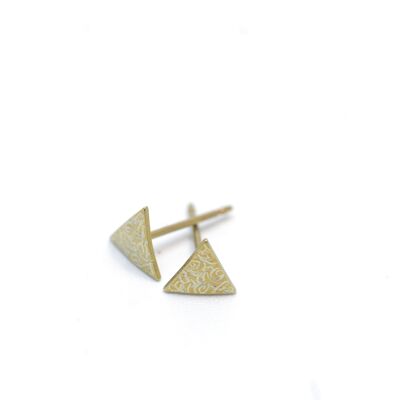 Pendientes pequeños triangulares de titanio. Amarillo. ¡Muy ligero y absolutamente hipoalergénico! Disponible en 5 colores. Hecho a mano en Francia. TT494d GE