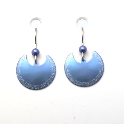 Titanium earrings. Blue. Very light and absolutely allergy free! Available in 5 colours. Handmade in France. TT690 BL