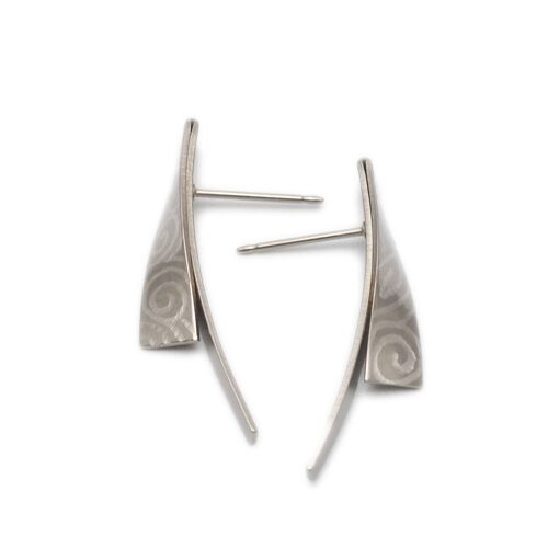 Titanium earrings.  Gray. Very light and absolutely allergy free! Available in 5 colours. Handmade in France. TT249G GRI
