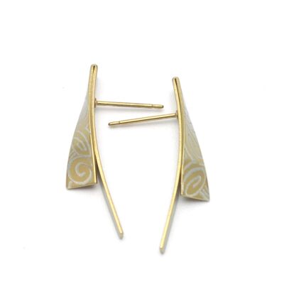 Titanium earrings.  Yellow. Very light and absolutely allergy free! Available in 5 colours. Handmade in France. TT249G GE