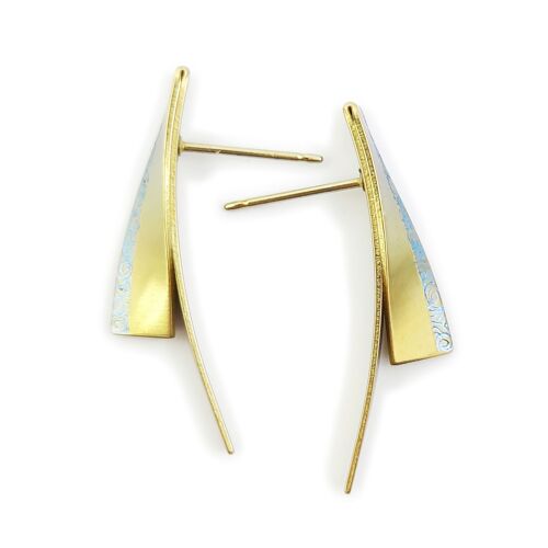 Titanium earrings.  Yellow. Very light and absolutely allergy free! Available in 5 colours. Handmade in France. TT249F GE