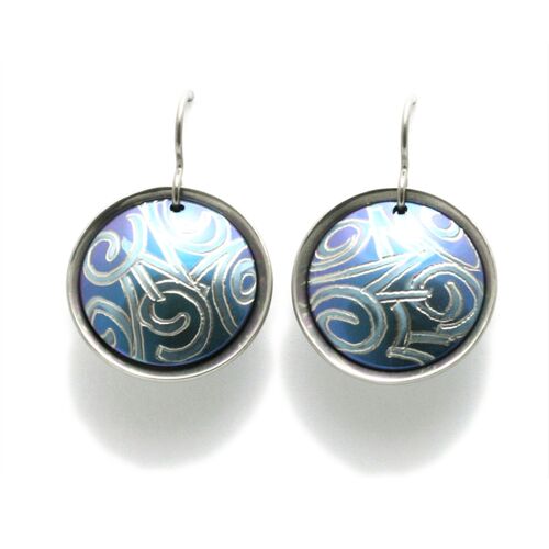 Titanium earrings.  Blue. Very light and absolutely allergy free! Available in 5 colours. Handmade in France. TT667 BL