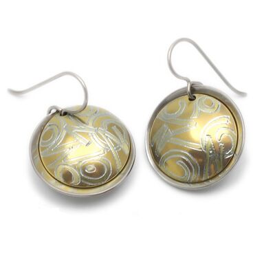 Titanium earrings.  Yellow. Very light and absolutely allergy free! Available in 5 colours. Handmade in France. TT667 GE