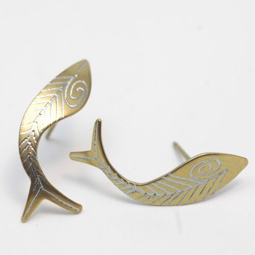 Titanium fish earrings.  Yellow. Very light and absolutely allergy free! Available in 5 colours. Handmade in France. TT657 GE