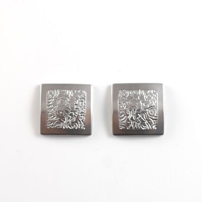 Pendientes cuadrados de titanio. Gris. ¡Muy ligero y absolutamente libre de alergias! Disponible en 5 colores. Hecho a mano en Francia. TT682 GRI