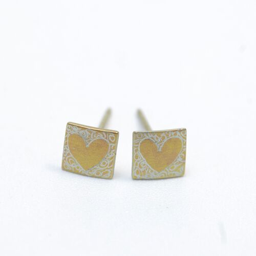 Titanium earrings.  Yellow. Very light and absolutely allergy free! Available in 5 colours. Handmade in France. TT683 GE