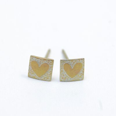 Boucles d'oreilles en titane. Jaune. Très léger et absolument sans allergie! Disponible en 5 couleurs. Fabriqué à la main en France. TT683 GE