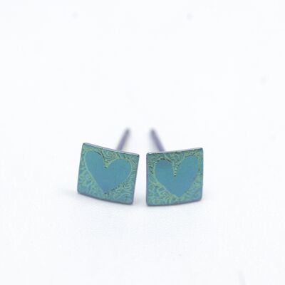 Pendientes de titanio. Verde. ¡Muy ligero y absolutamente libre de alergias! Disponible en 5 colores. Hecho a mano en Francia. TT683 GRAN