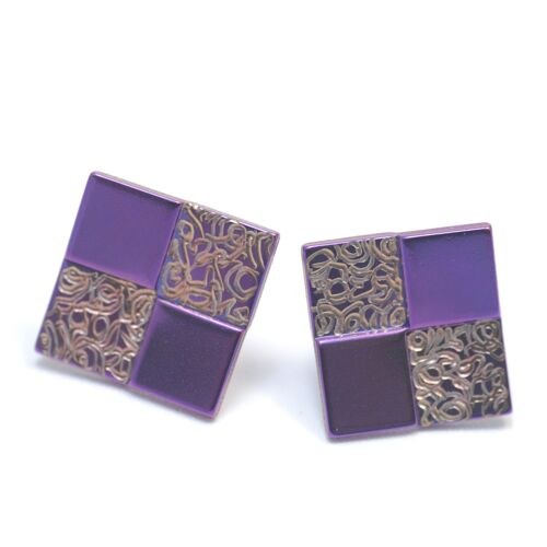 Titanium earrings.  Violet. Very light and absolutely allergy free! Available in 5 colours. Handmade in France. TT684 PA