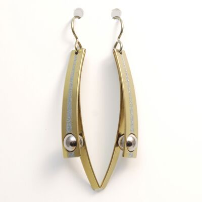 Titanium earrings.  Yellow. Very light and absolutely allergy free! Available in 5 colours. Handmade in France. TT685 GE