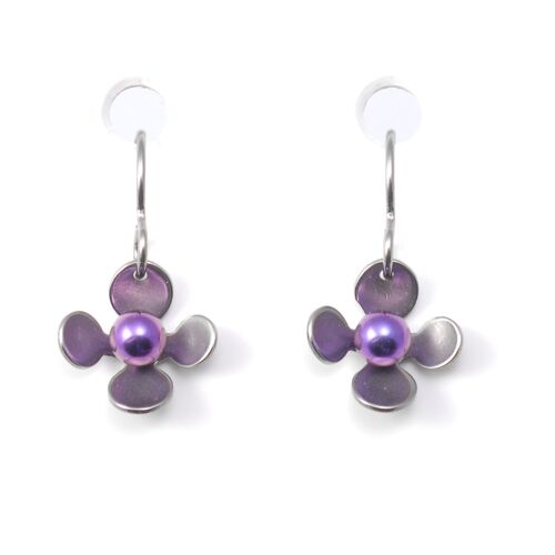 Titanium earrings.  Violet. Very light and absolutely allergy free! Available in 5 colours. Handmade in France. TT687 PA