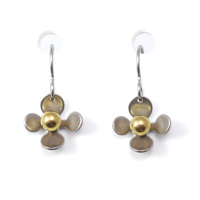 Titanium earrings.  Yellow. Very light and absolutely allergy free! Available in 5 colours. Handmade in France. TT687 GE