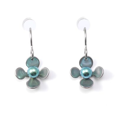 Boucles d'oreilles en titane. Vert. Très léger et absolument sans allergie! Disponible en 5 couleurs. Fabriqué à la main en France. TT687GRO