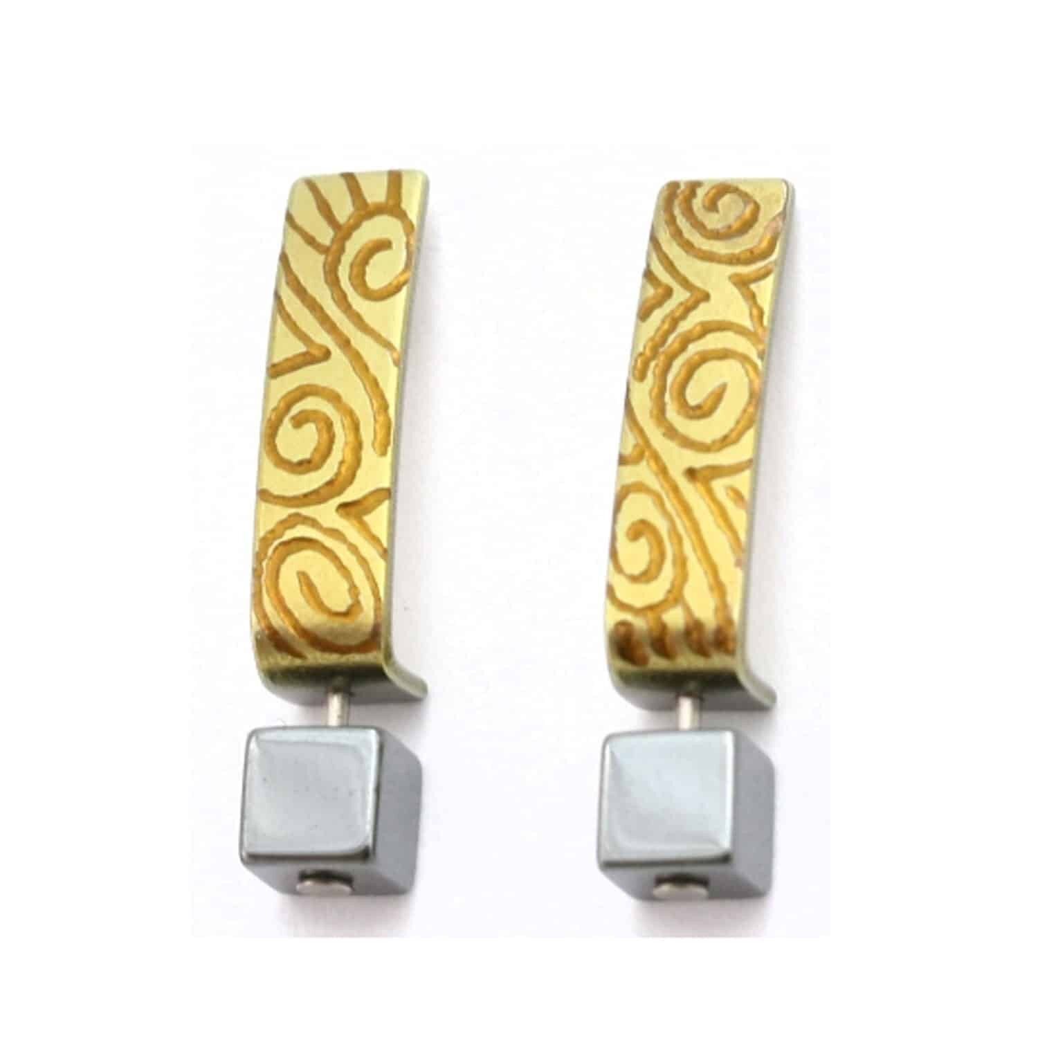 Titan-Ohrringe. Gelb. Sehr leicht und absolut allergiefrei! Erhältlich in 5 Farben. Handgefertigt in Frankreich. TT486GE