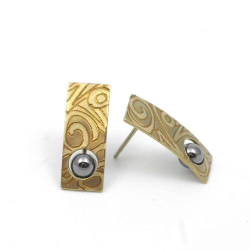 Titanium Earrings. Yellow. Very light and absolutely allergy free! Available in 5 colours. Handmade in France. TT500NT GE