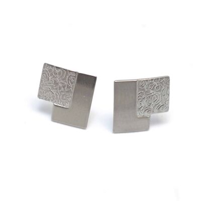 Titanium Earrings. Gray.  Very light and absolutely allergy free! Available in 5 colours. Handmade in France. TT537 GRI
