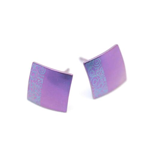 Titanium Earrings. Violet. Very light and absolutely allergy free! Available in 5 colours. Handmade in France. TT489 PA