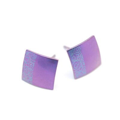 Titan-Ohrringe. Violett. Sehr leicht und absolut allergiefrei! Erhältlich in 5 Farben. Handgefertigt in Frankreich. TT489 PA